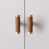Fashionable Zinc Alloy Leather Drawer Cabinet Handle