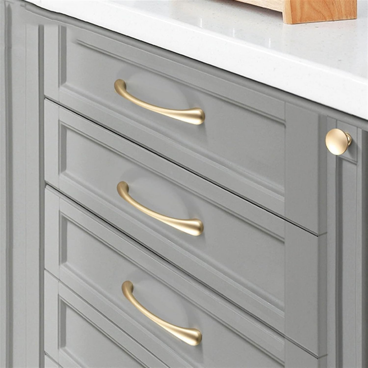 Simple Gold Modern Curved Cabinet Handles