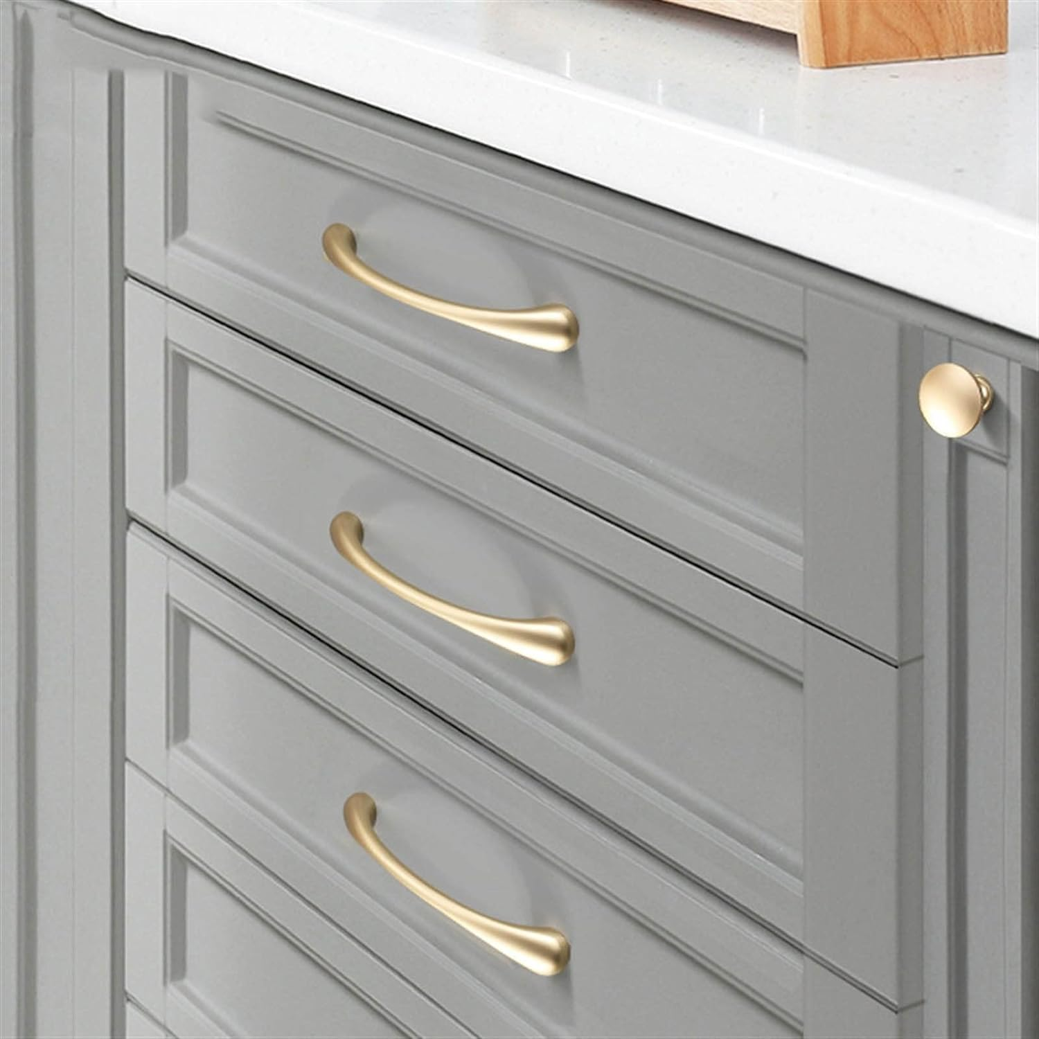Simple Gold Modern Curved Cabinet Handles