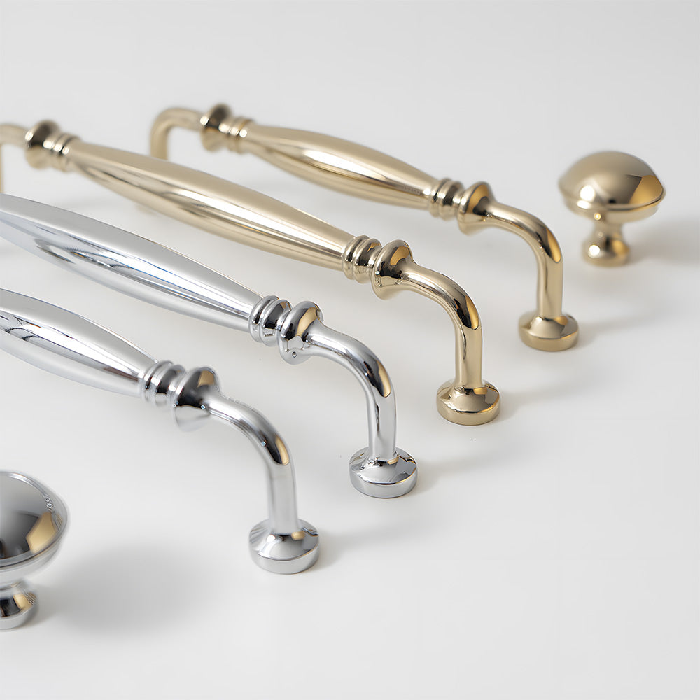 French Style Polished Solid Brass Cabinet Pulls