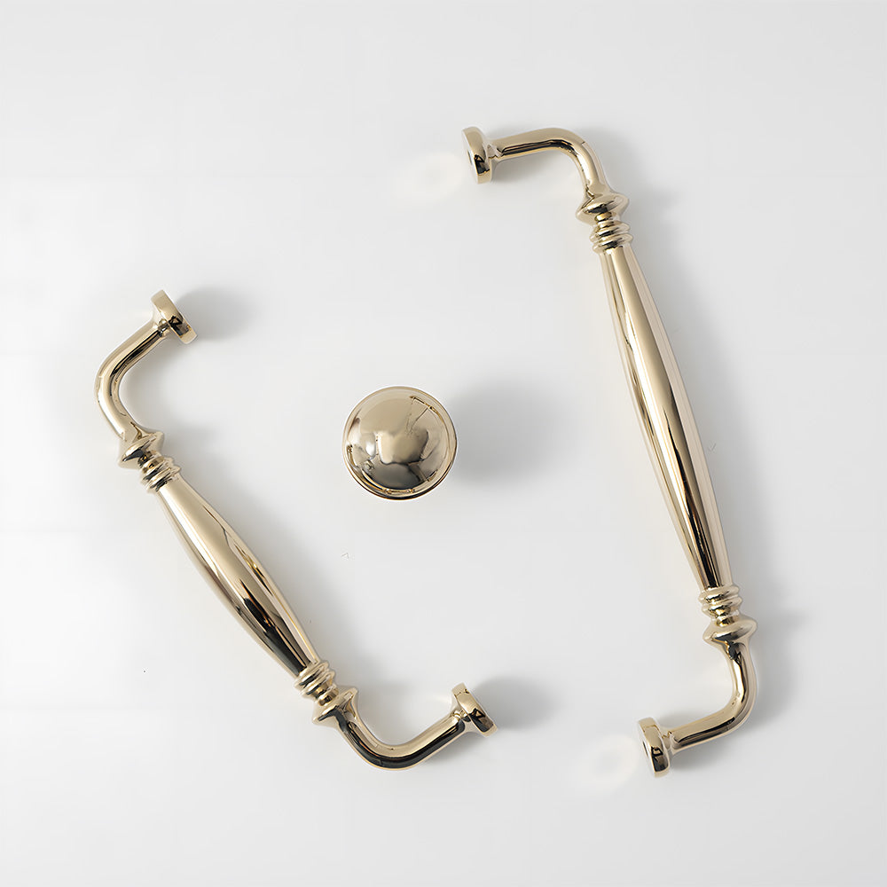 French Style Polished Solid Brass Cabinet Pulls