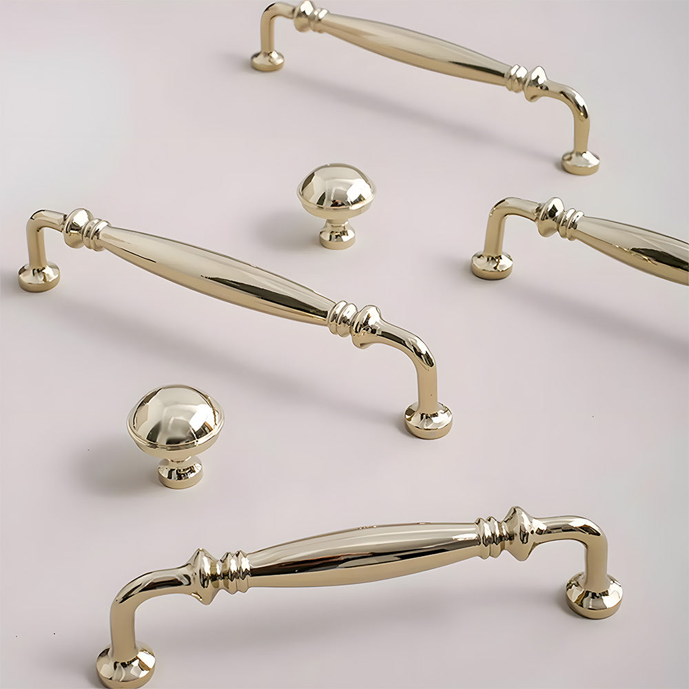 French Style Polished Solid Brass Cabinet Pulls