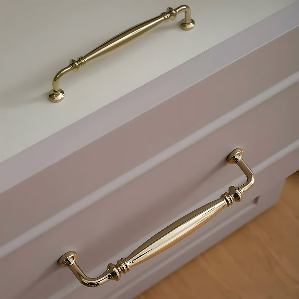 French Style Polished Solid Brass Cabinet Pulls