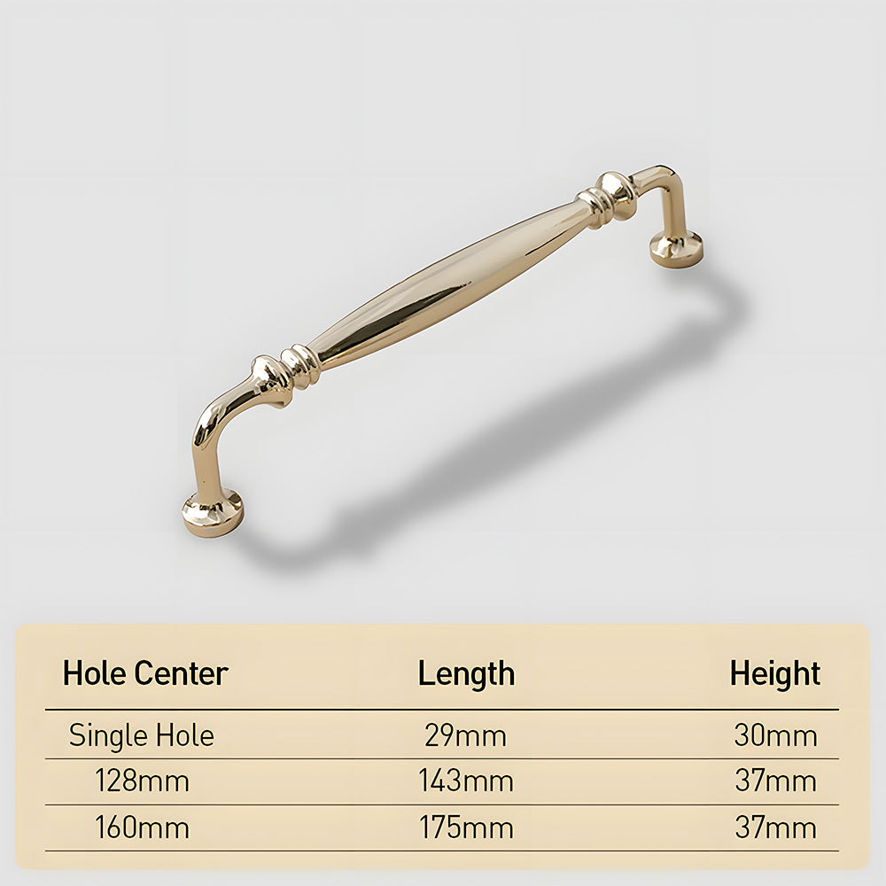 French Style Polished Solid Brass Cabinet Pulls