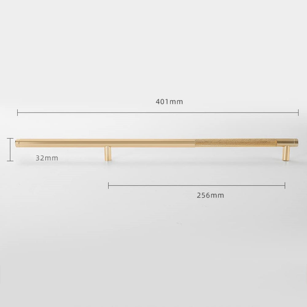 Modern Gold Knurled T-Bar Cabinet Handles