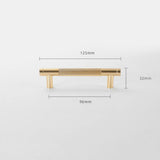 Modern Gold Knurled T-Bar Cabinet Handles