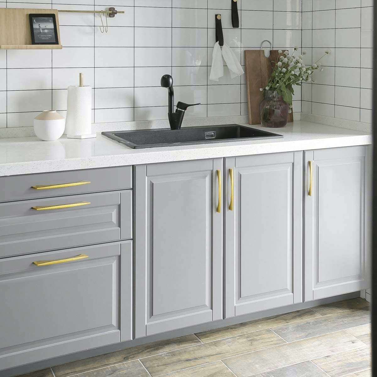 Modern Gold Brass Cabinet and Drawer Handles