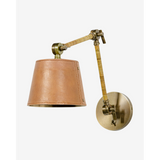 Hendrick Articulating Sconce - Adjustable Brass & Leather Wall Light