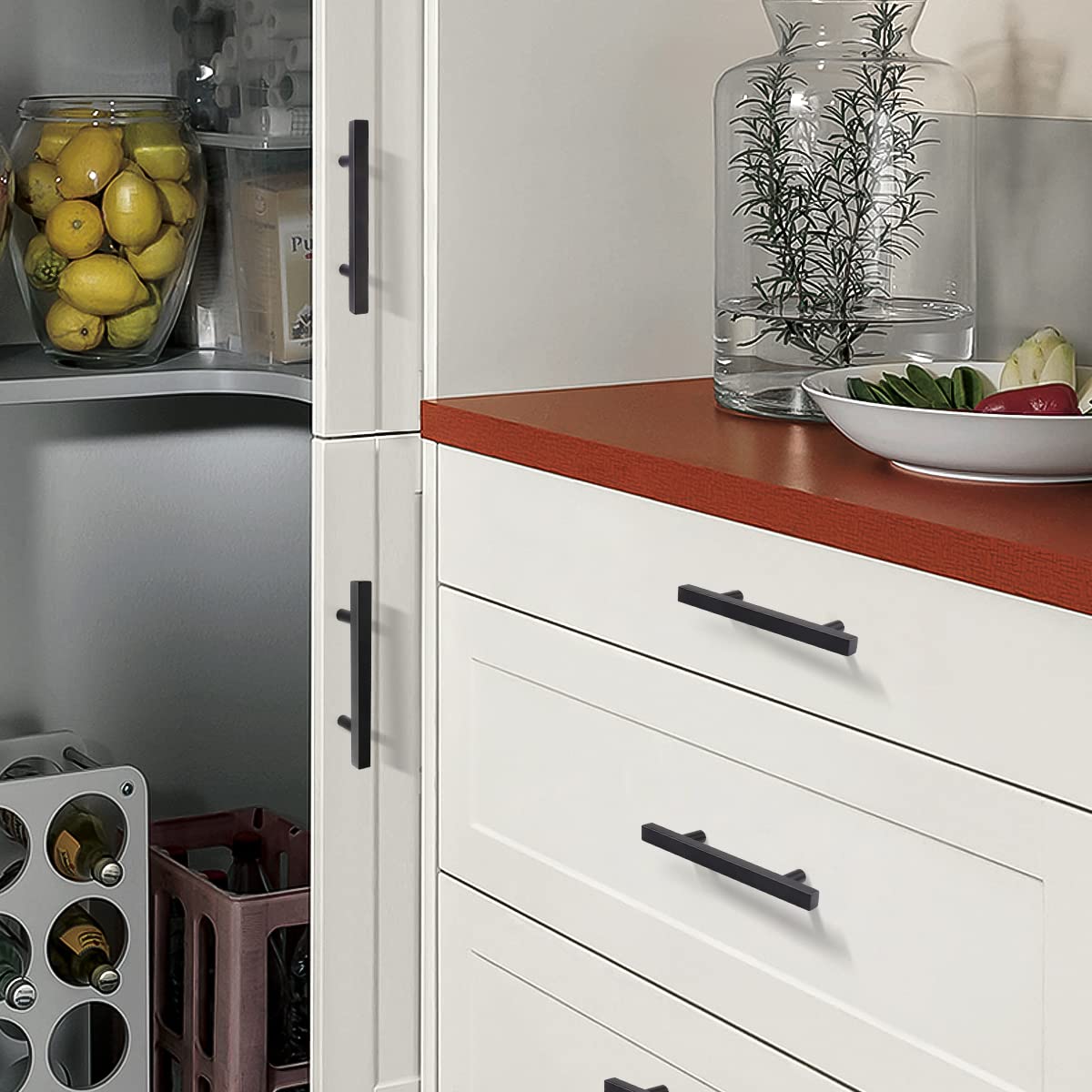 Matte Black Hardware Kitchen Drawer Handles