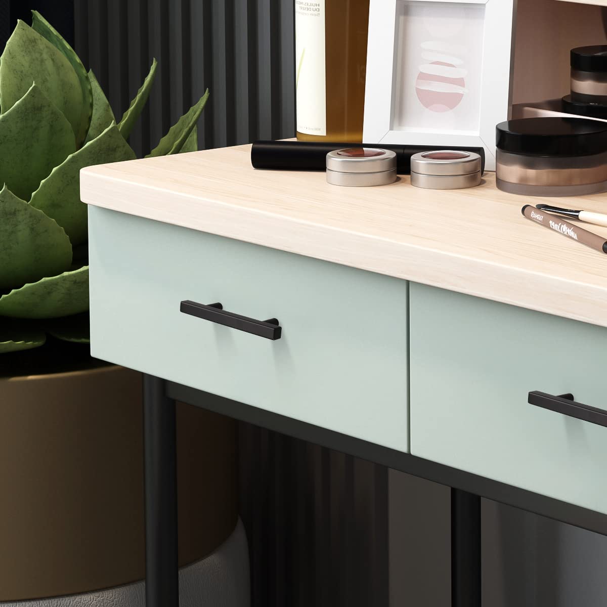 Matte Black Hardware Kitchen Drawer Handles
