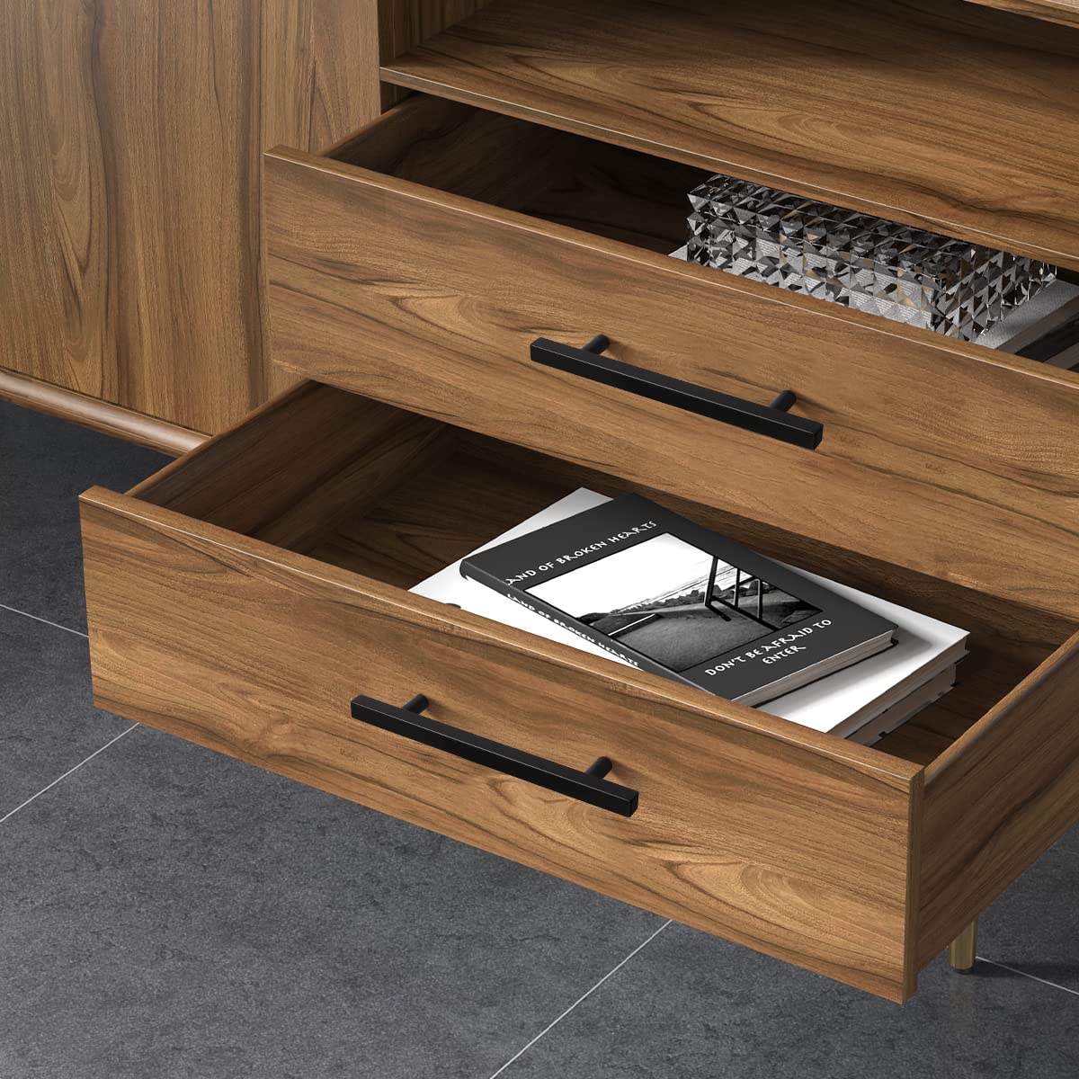 Matte Black Hardware Kitchen Drawer Handles