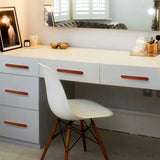 Stylish Gold Brown Leather Kitchen Cabinet Handles
