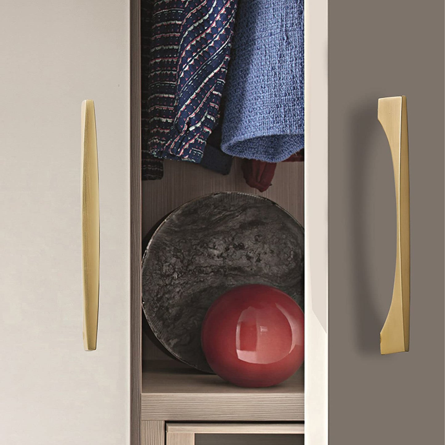 Modern Gold Brass Cabinet and Drawer Handles