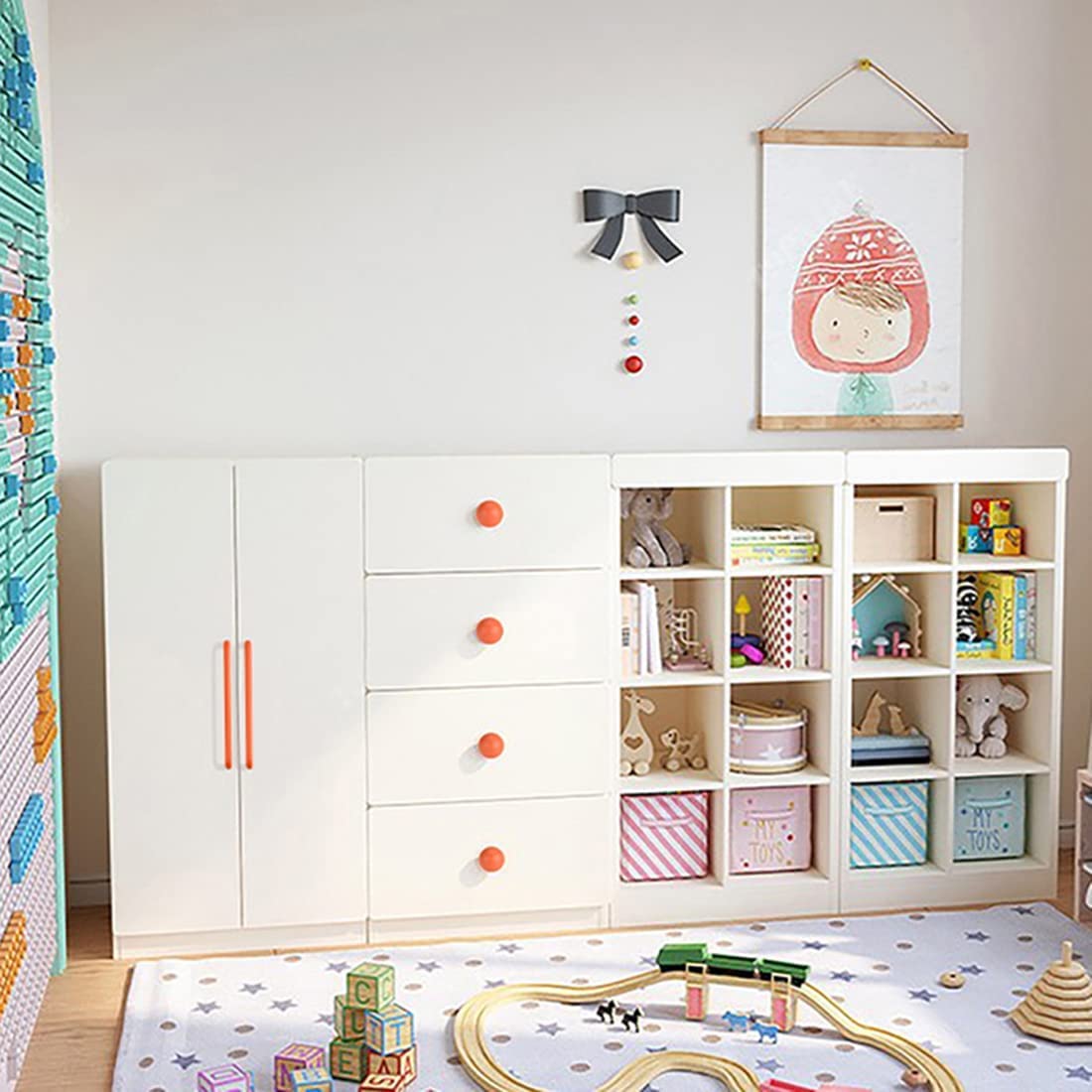 Colorful Small Double Curved Wardrobe Handles For Children's Room