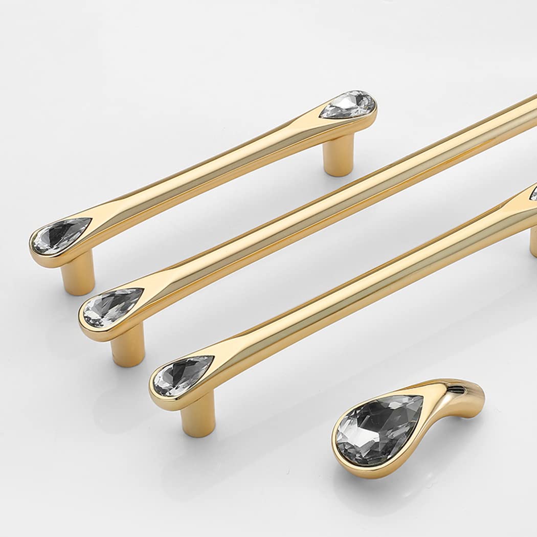 Gold Crystal Kitchen Cabinet Handles