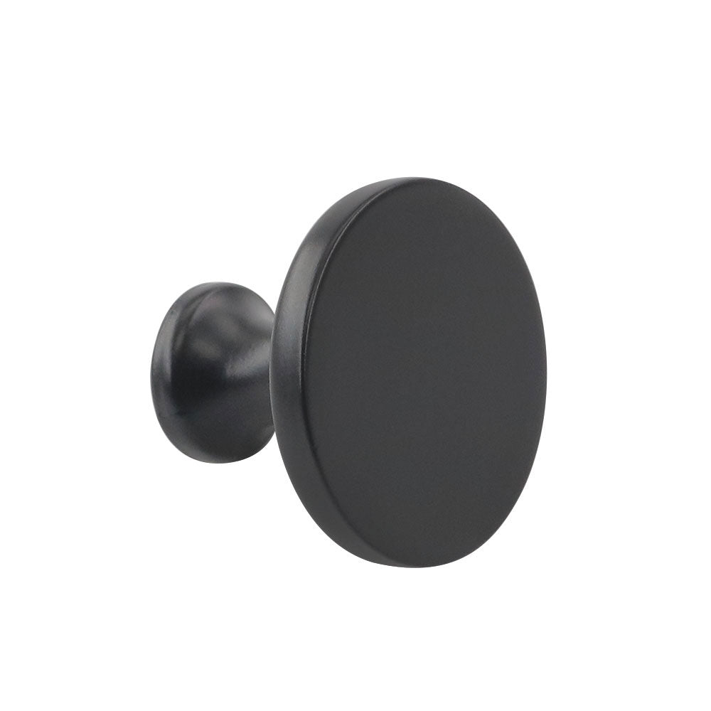 Matte Black Round Cabinet Knobs for Bathroom