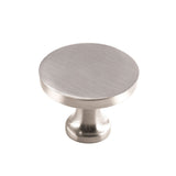 Brushed Nickel Round Solid Cabinet Knobs