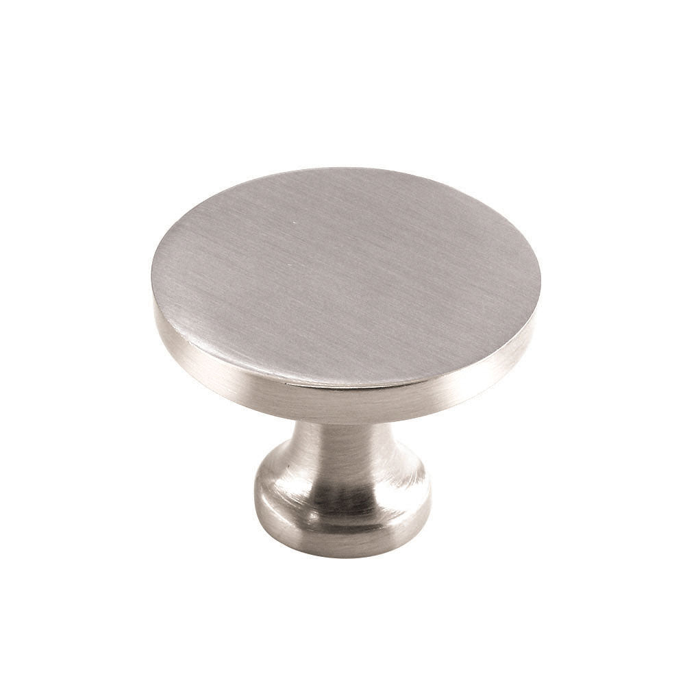 Brushed Nickel Round Solid Cabinet Knobs
