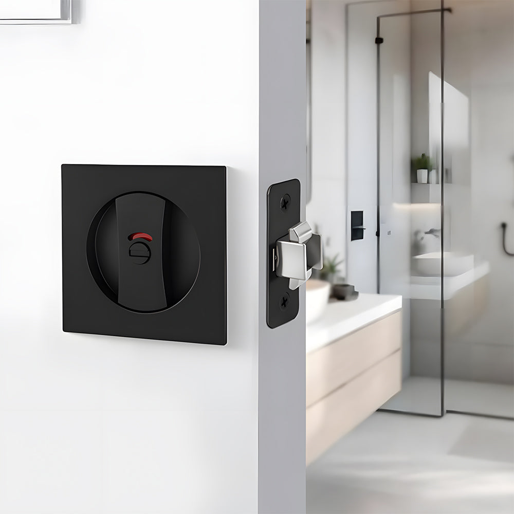 Square Keyless Pocket Door Lock with Indicator
