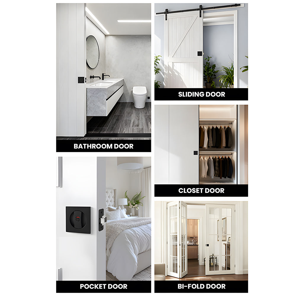 Square Keyless Pocket Door Lock with Indicator