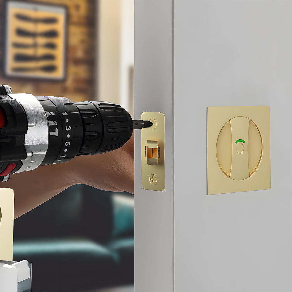 Square Keyless Pocket Door Lock with Indicator