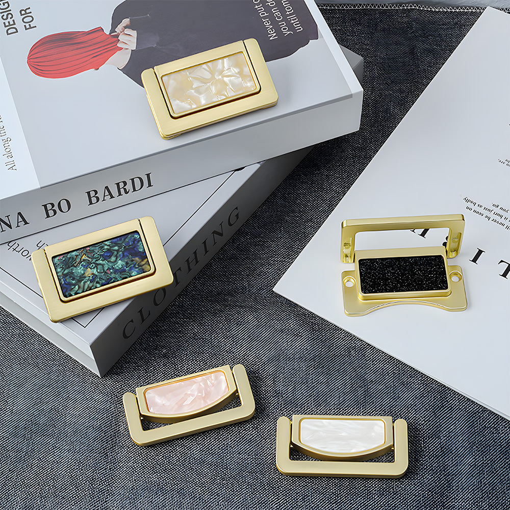 Elegant Invisible Gold Ring Zinc Alloy Wardrobe Drawer Handle