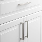 Brushed Nickel Square Hardware for Kitchen Cabinets