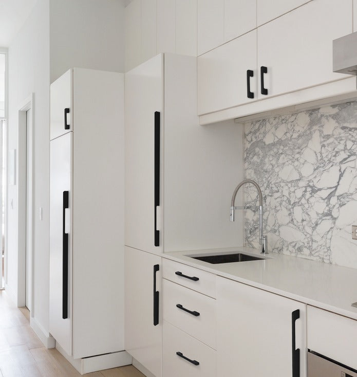 Black Aluminum Alloy Modern Slimline Unique Cabinet Pulls and Drawer Handles