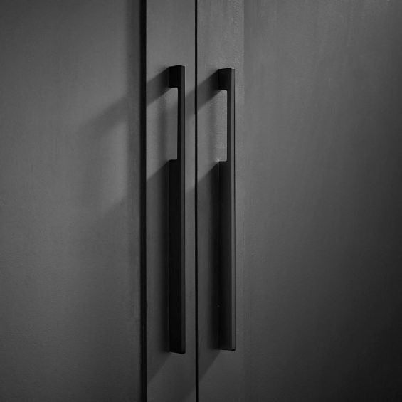 Black Aluminum Alloy Modern Slimline Unique Cabinet Pulls and Drawer Handles