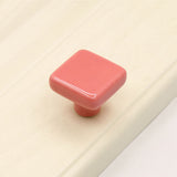 Colored Ceramic Square Single-Hole Cabinet Drawer Knobs
