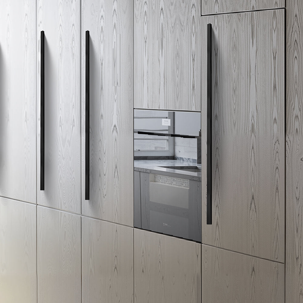 Matte Black Aluminum Alloy Kitchen Hardware Drawer Handles
