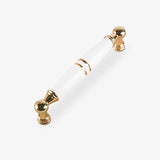 Light Luxury Gold White Creamic Kitchen Door Handles