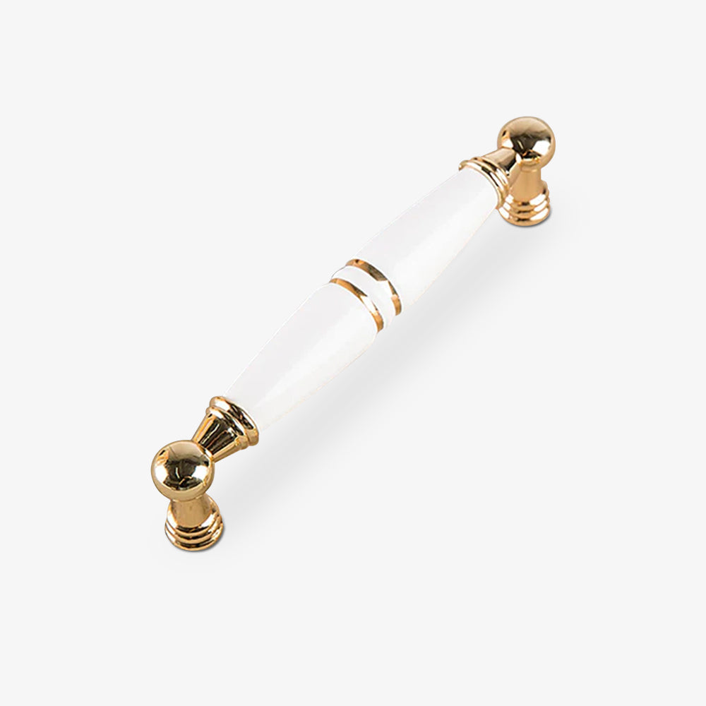 Light Luxury Gold White Creamic Kitchen Door Handles