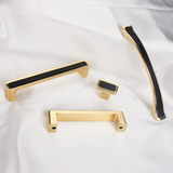 Luxury Zinc Alloy Black Gold Cabinet Handles