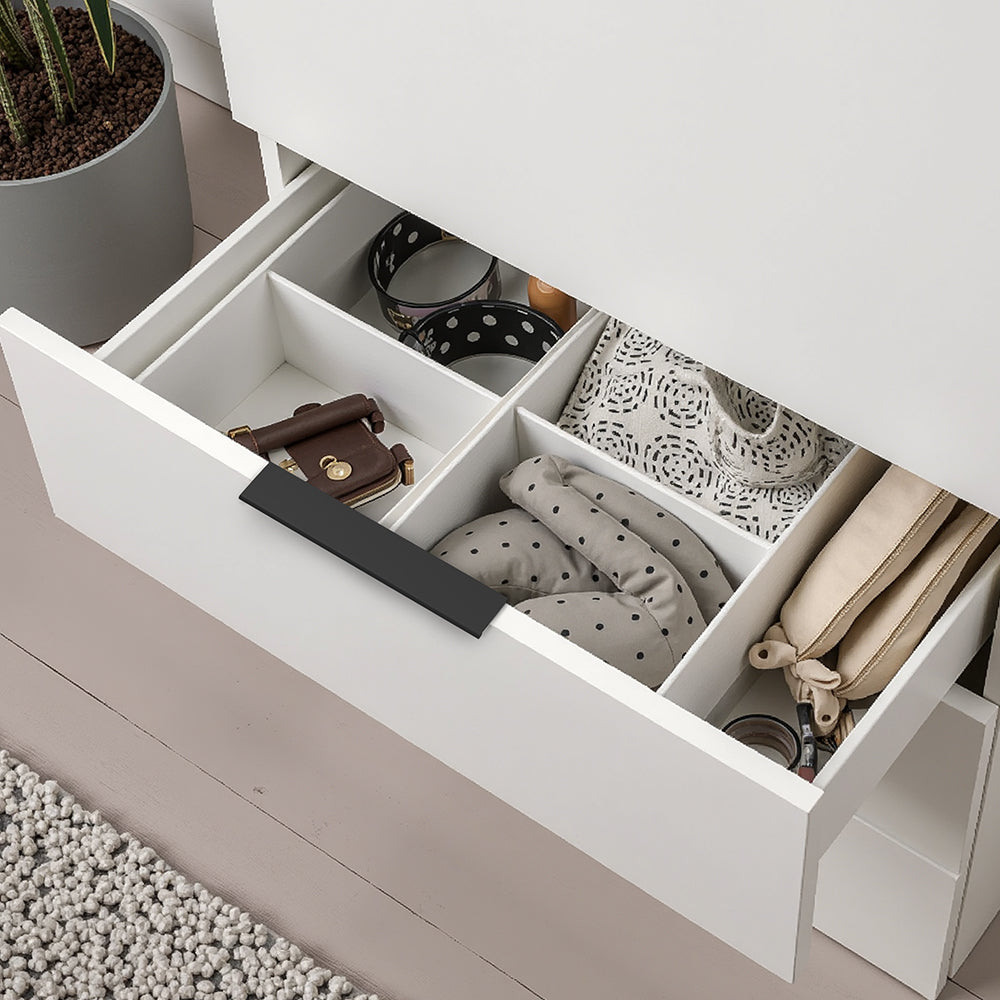 Black Kitchen Cabinet Drawer Edge Finger Pulls
