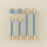 Colorful Brass Leather Cabinet Dresser Drawer Pulls