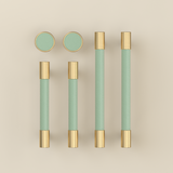 Colorful Brass Leather Cabinet Dresser Drawer Pulls