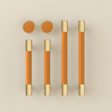 Colorful Brass Leather Cabinet Dresser Drawer Pulls