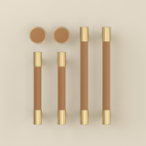 Colorful Brass Leather Cabinet Dresser Drawer Pulls