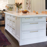 Gold Square Brushed Brass Kitchen Handles