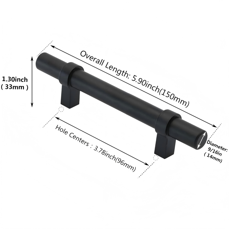 Matte Black Cabinet Handles  for Kitchen and Bathroom