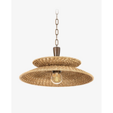 Landry Pendant transitional cone hanging light with warm ambient downlight over kitchen island in modern interior