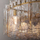 Lattice Clear Glass Round Chandelier 48"