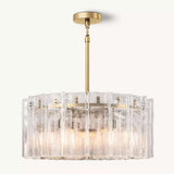 Lattice Glass Round Chandelier 37"