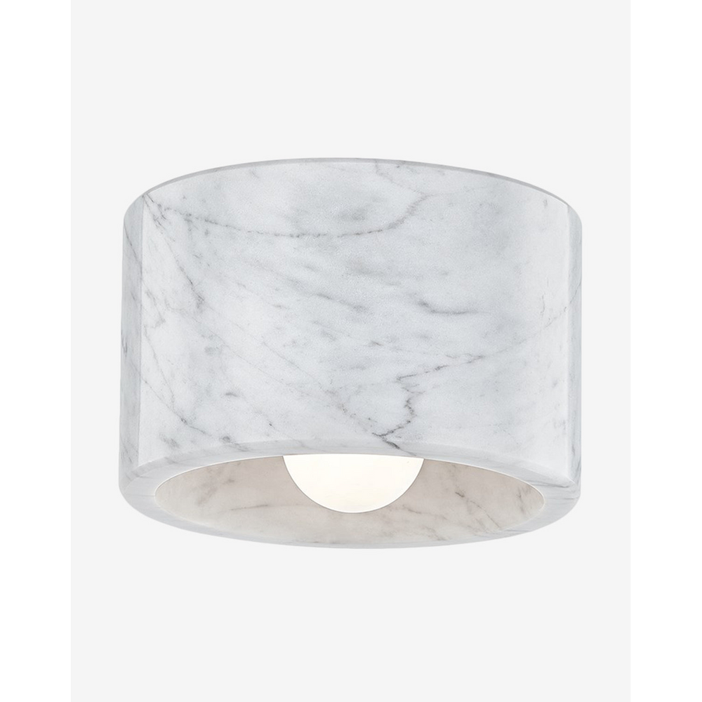 Loris Flush Mount geometric sculptural ceiling light with warm diffused glow in modern bedroom interior