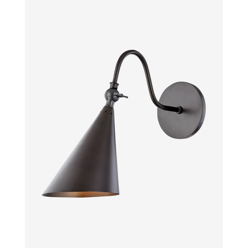 Lupe Sconce terracotta-inspired organic clay-toned wall light with warm earthy glow in biophilic bedroom interior