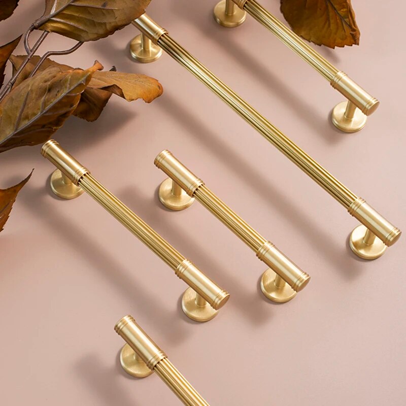 Solid Brass Drawer Pulls Wardrobe Cabinet Knobs handles