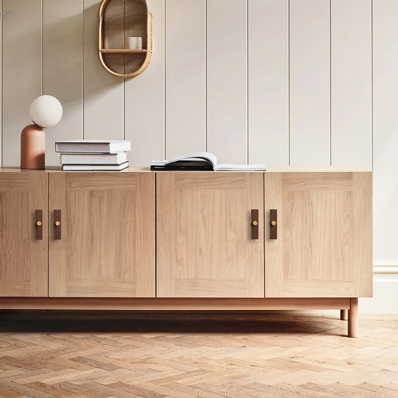 Stylish and Durable Walnut Brass Cabinet Handles