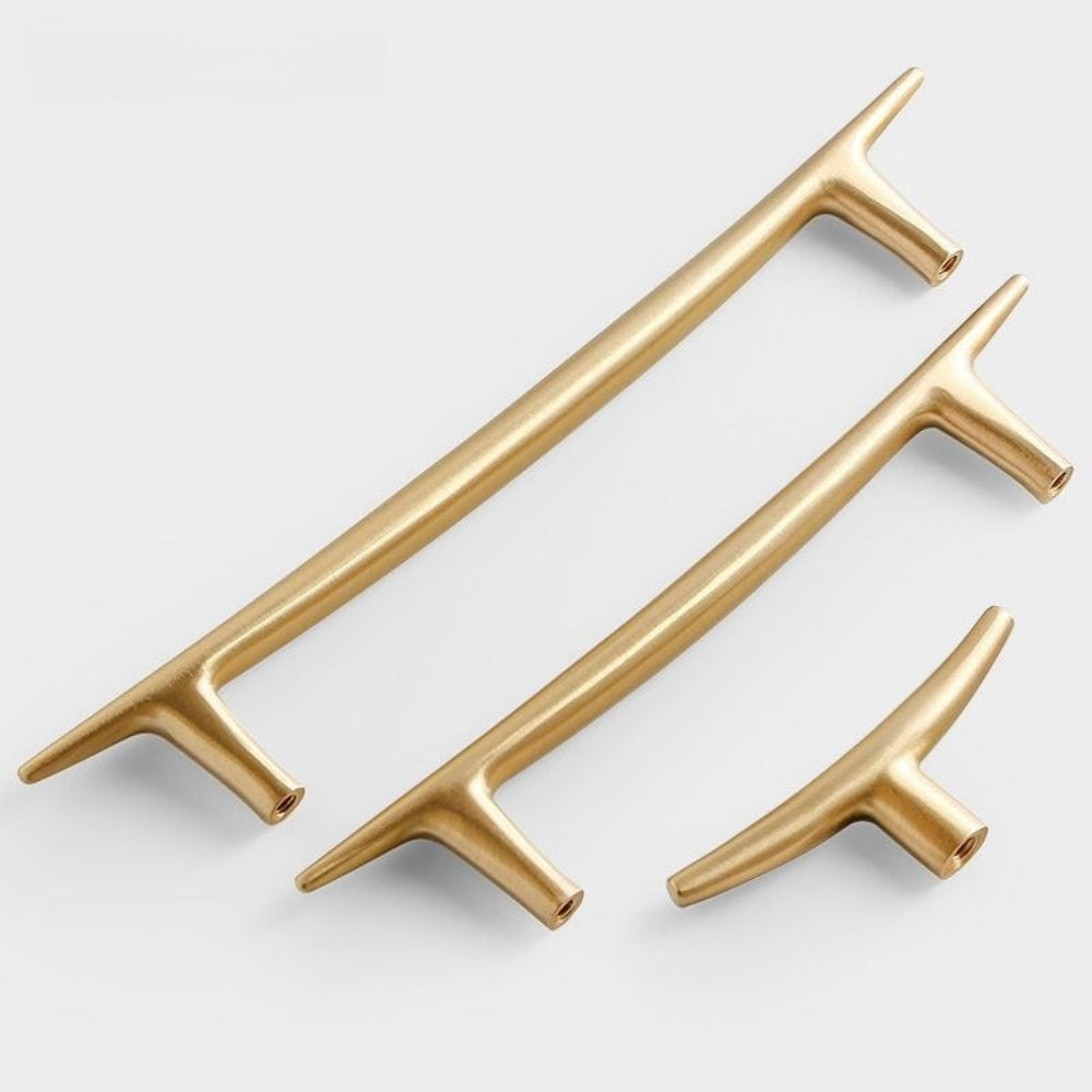 Modern Solid Brass Kitchen Cabinet Knobs and Handles