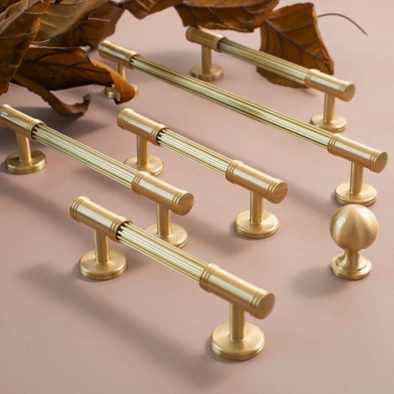 Solid Brass Drawer Pulls Wardrobe Cabinet Knobs handles